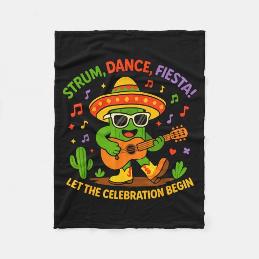 Cinco de mayo grappige cactus sombrero tokkel dans fleece deken (Voorkant)