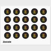 Cinco de mayo grappige cactus sombrero tokkel dans ronde sticker (Vel)