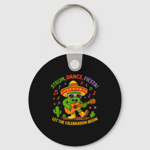 Cinco de mayo grappige cactus sombrero tokkel dans sleutelhanger