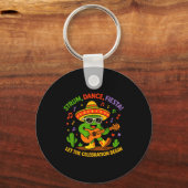 Cinco de mayo grappige cactus sombrero tokkel dans sleutelhanger (Voorkant)