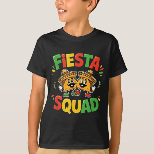 Cinco de mayo grappige fiesta squad feestje voor m t-shirt (Voorkant)