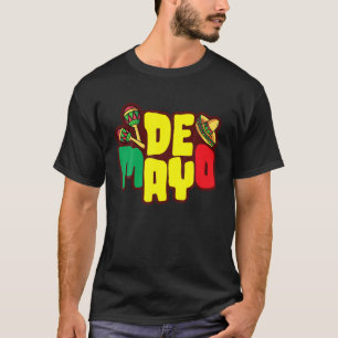 Cinco De Mayo Grappige Handafdruk Mexicaanse Hoed T-shirt