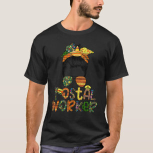 Cinco De Mayo Grappige Messy Bun Bril Postmedewerk T-shirt