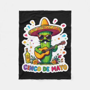 Cinco de mayo grappige Mexicaanse cactus zonnebril Fleece Deken