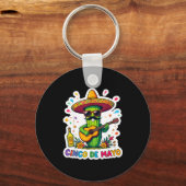 Cinco de mayo grappige Mexicaanse cactus zonnebril Sleutelhanger (Voorkant)