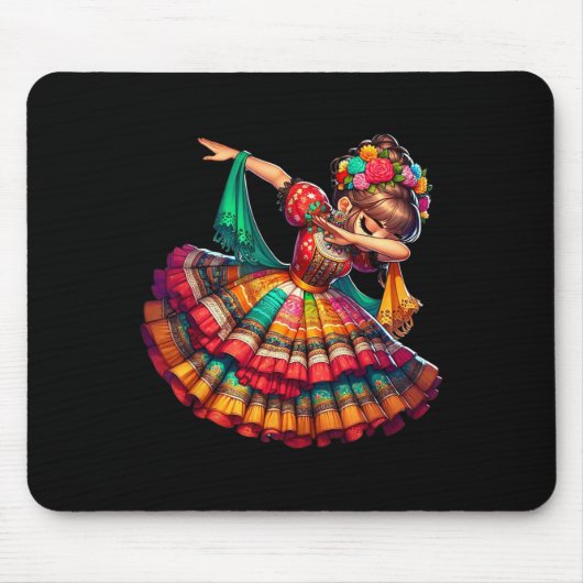 Cinco De Mayo Grappige Mexicaanse Dabbende Vrouw C Muismat (Voorkant)