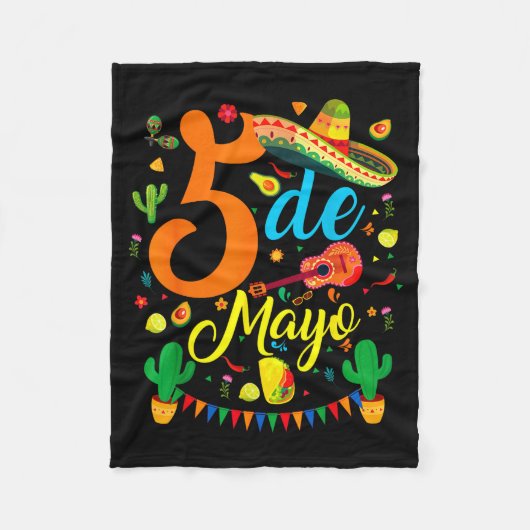 Cinco de mayo grappige Mexicaanse fiesta feest 5 d Fleece Deken (Voorkant)