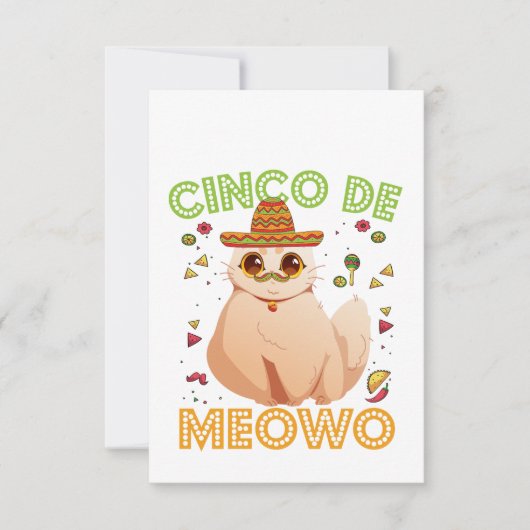 Cinco De Mayo Grappige Mexicaanse Kat Cindo De May Bedankkaart (Voorkant)