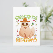 Cinco De Mayo Grappige Mexicaanse Kat Cindo De May Bedankkaart (Staand voorkant)