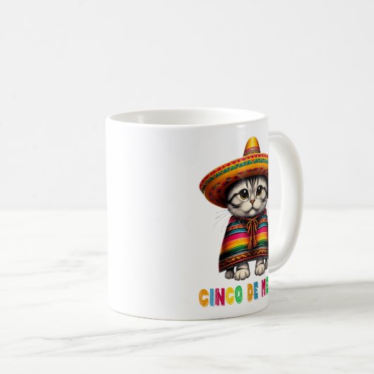 Cinco De Mayo Grappige Mexicaanse Kat Sombrero Meo Koffiemok (Voorkant rechts)