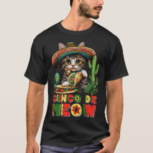 Cinco De Mayo Grappige Mexicaanse Kat Sombrero Pon T-shirt