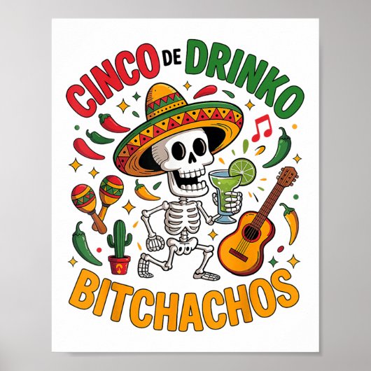 Cinco de Mayo Grappige Mexicaanse partij Cinco de Poster (Voorkant)