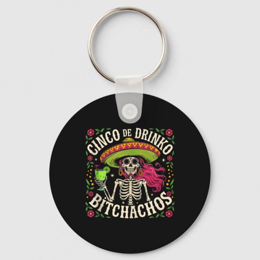 Cinco de Mayo Grappige Mexicaanse partij Cinco de Sleutelhanger (Voorkant)