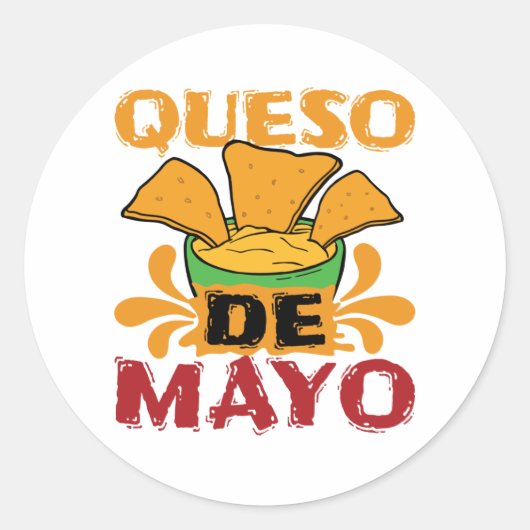 Cinco de Mayo Grappige Queso Puns Ronde Sticker (Voorkant)