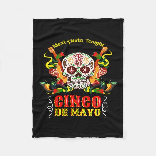 Cinco de mayo grappige suiker schedel vakantie fee fleece deken (Voorkant)