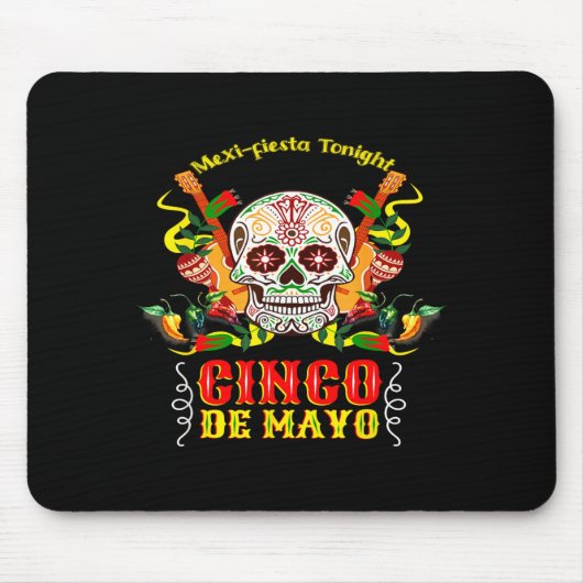 Cinco de mayo grappige suikerschedel vakantiefeest muismat (Voorkant)