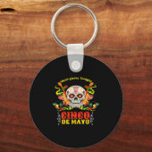 Cinco de mayo grappige suikerschedel vakantiefeest sleutelhanger (Voorkant)