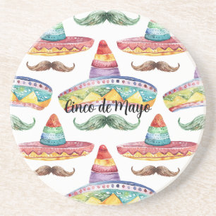Cinco de Mayo Groen Bruine Snorharen Zandsteen Onderzetter