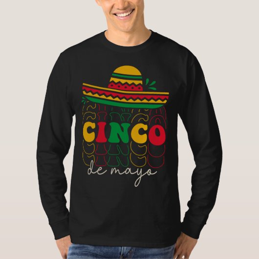 Cinco De Mayo Groovy Mexican Fiesta 5 De Mayo Somb T-shirt (Voorkant)