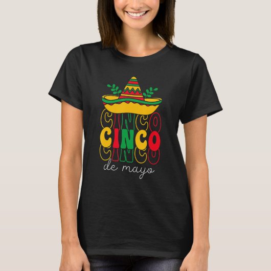 Cinco De Mayo Groovy Mexican Fiesta 5 De Mayo Somb T-shirt (Voorkant)