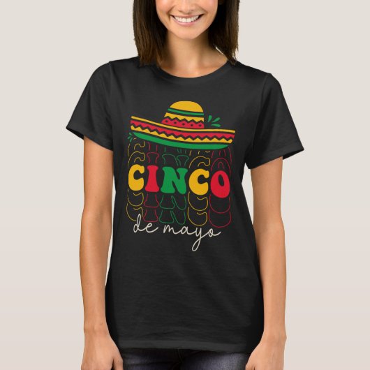 Cinco De Mayo Groovy Mexican Fiesta 5 De Mayo Somb T-shirt (Voorkant)
