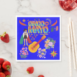Cinco De Mayo helderblauw Servet
