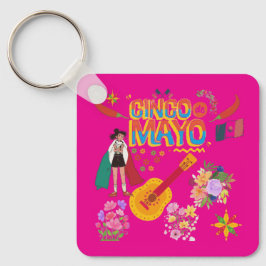 Cinco De Mayo hete roze Sleutelhanger