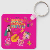 Cinco De Mayo hete roze Sleutelhanger (Achterkant)