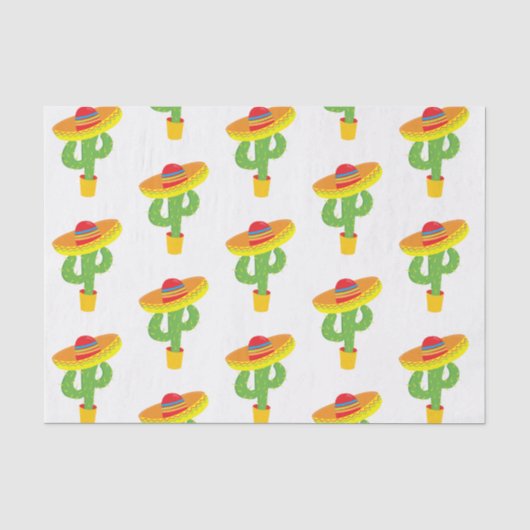 Cinco De Mayo Hoed Cactus Mexicaans Feest Tissuepapier (Voorkant)