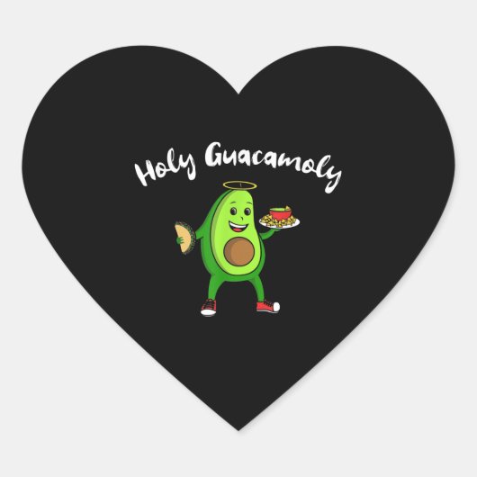 Cinco de Mayo Holy Guacamole Avocado Taco Food Hart Sticker (Voorkant)