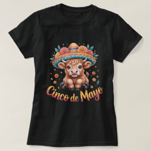 Cinco de Mayo Hooglandrund Muts Bloemenkroon Mij T-shirt