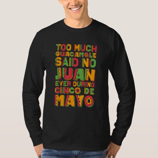 Cinco De Mayo Humor   Drinko Cinco De Mayo Guacamo T-shirt (Voorkant)