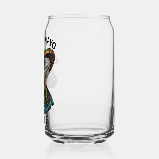 Cinco de Mayo Iguana Dragen Sombrero & Serape Blikvorm Glas (Links)