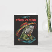 Cinco de Mayo Iguana Dragen Sombrero & Serape Feestdagen Kaart (Voorkant)