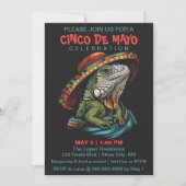 Cinco de Mayo Iguana Dragen Sombrero & Serape Kaart (Voorkant)