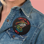 Cinco de Mayo Iguana Dragen Sombrero & Serape Ronde Button 7,6 Cm