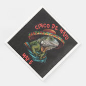 Cinco de Mayo Iguana Dragen Sombrero & Serape Servet (Hoek)