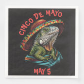 Cinco de Mayo Iguana Dragen Sombrero & Serape Servet (Voorkant)