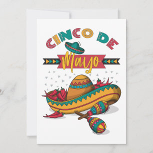 Cinco De Mayo Illustratie, 1/2 Bedankkaart