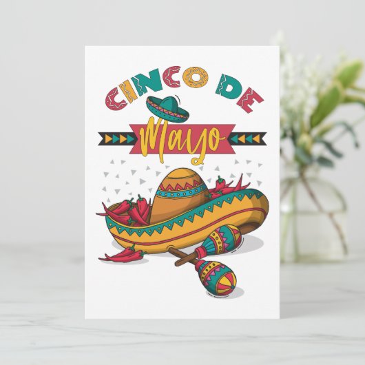 Cinco De Mayo-illustratie, 1/2 Kaart (Staand voorkant)
