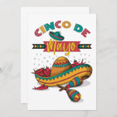 Cinco De Mayo-illustratie, 1/2 Kaart (Voorkant / Achterkant)