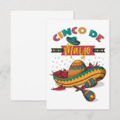 Cinco De Mayo Illustration, 1/2 Bedankkaart (Voorkant / Achterkant)