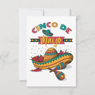 Cinco De Mayo Illustration, 1/2 RSVP Kaartje