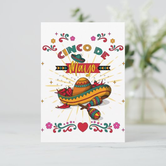 Cinco De Mayo Illustration, 2/2 Bedankkaart (Staand voorkant)