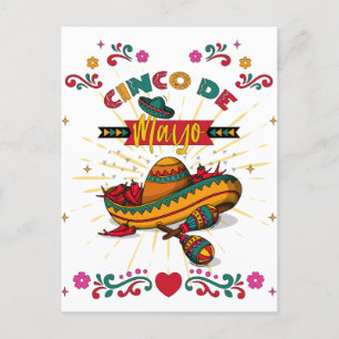 Cinco De Mayo Illustration, 2/2 Briefkaart