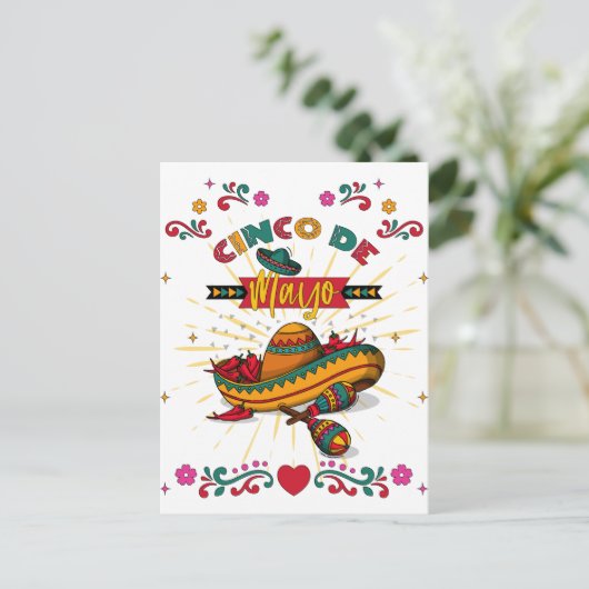 Cinco De Mayo Illustration, 2/2 Briefkaart (Staand voorkant)
