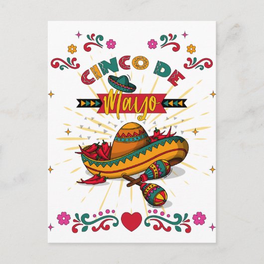 Cinco De Mayo Illustration, 2/2 Briefkaart (Voorkant)