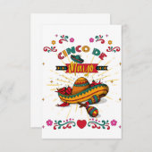 Cinco De Mayo Illustration, 2/2 RSVP Kaartje (Voorkant / Achterkant)