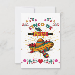 Cinco De Mayo Illustration, 2/2 RSVP Kaartje