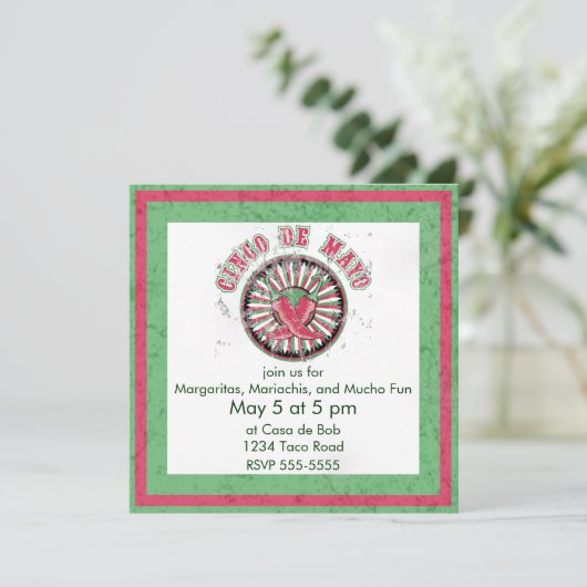 Cinco de Mayo, in nood, met paprika's Kaart (Staand voorkant)